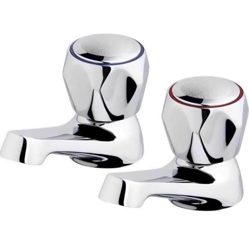 Pair Of Traditional Contract Bath Taps Chrome WRAS Approved - plumbing4home