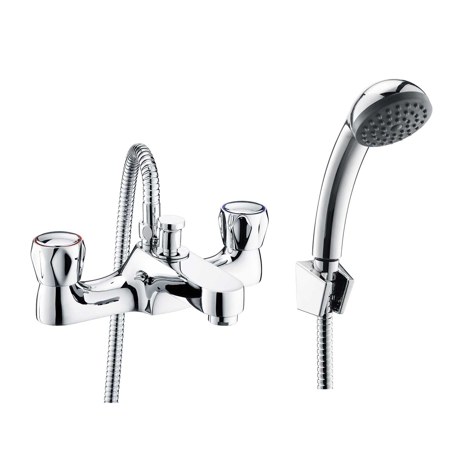 Contract Bathtub Shower Mixer Tap and Kit Bath Mounted Chrome WRAS