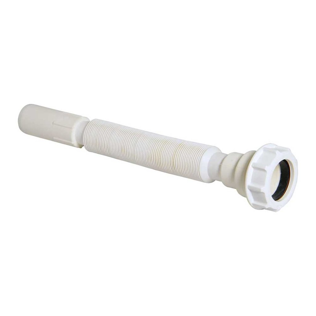 Floplast FT32 White Flexitube Flexible Waste Connector 32mm x 320mm x Plain Spigot - plumbing4home