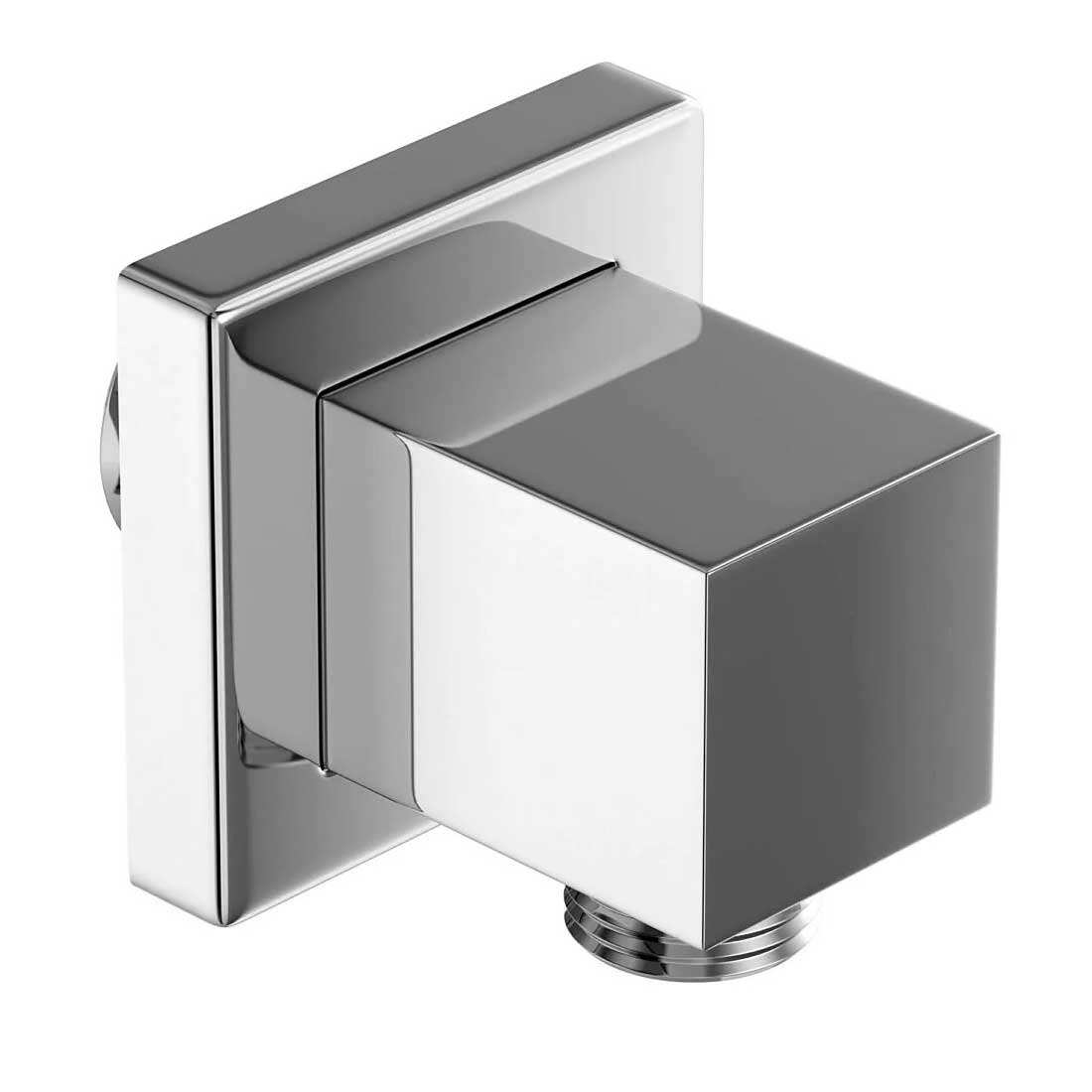 Shower Hose Outlet Elbow Square Concealed Fitting Chrome Wall Mounted Brass - plumbing4home