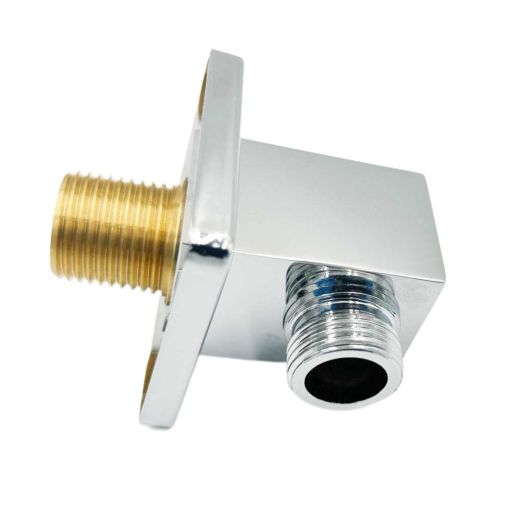 Shower Hose Outlet Elbow Square Concealed Fitting Chrome Wall Mounted Brass top view