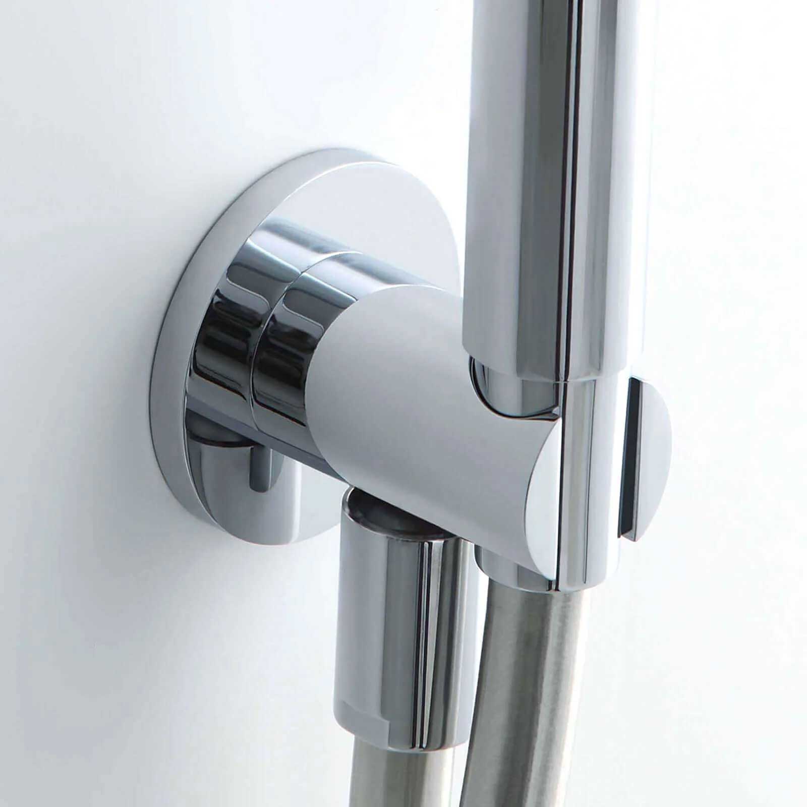 Concealed Round Shower Outlet Elbow With Handheld Showerhead Handle Bracket Holder