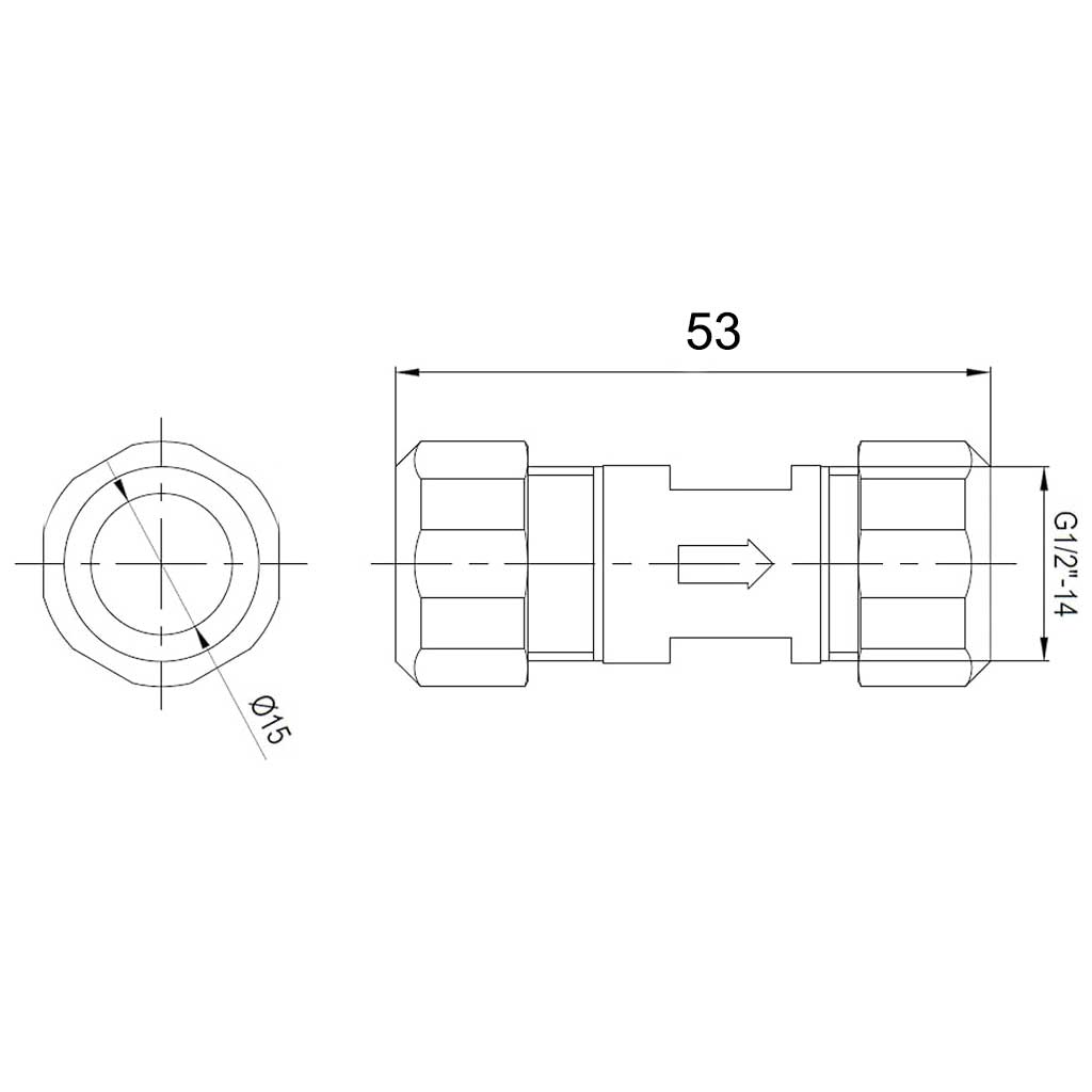 15mm Single Check Valve Non-Return Backflow Prevention WRAS