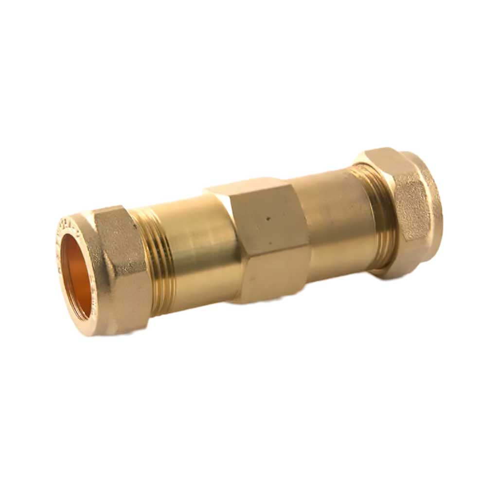 15mm Compression Burst Pipe Repair Coupling Connector Brass Fitting 80mm Long