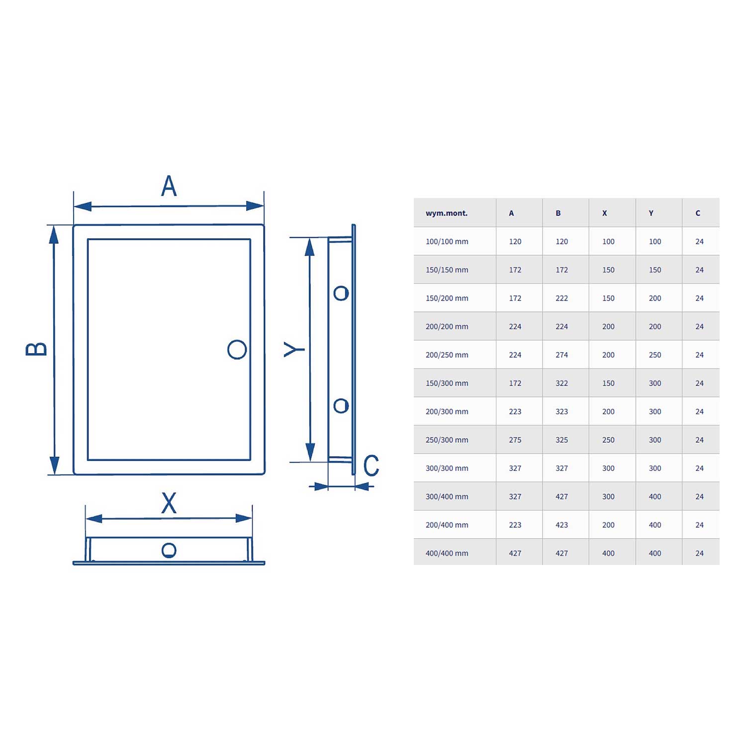 Plasterboard Access Panel Black Soft Closing Polished PVC, A980a, A980b, A980c, A980d, A980e, A980f, A980g, A980h, A980i, A980j, A980k, A980l