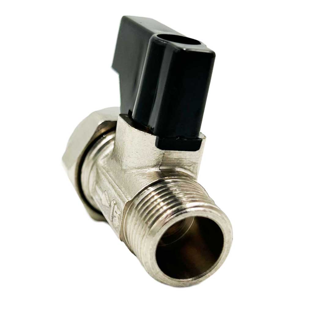 15mm x 3/8 BSP Flat Faced Straight Isolating Valve With Handle