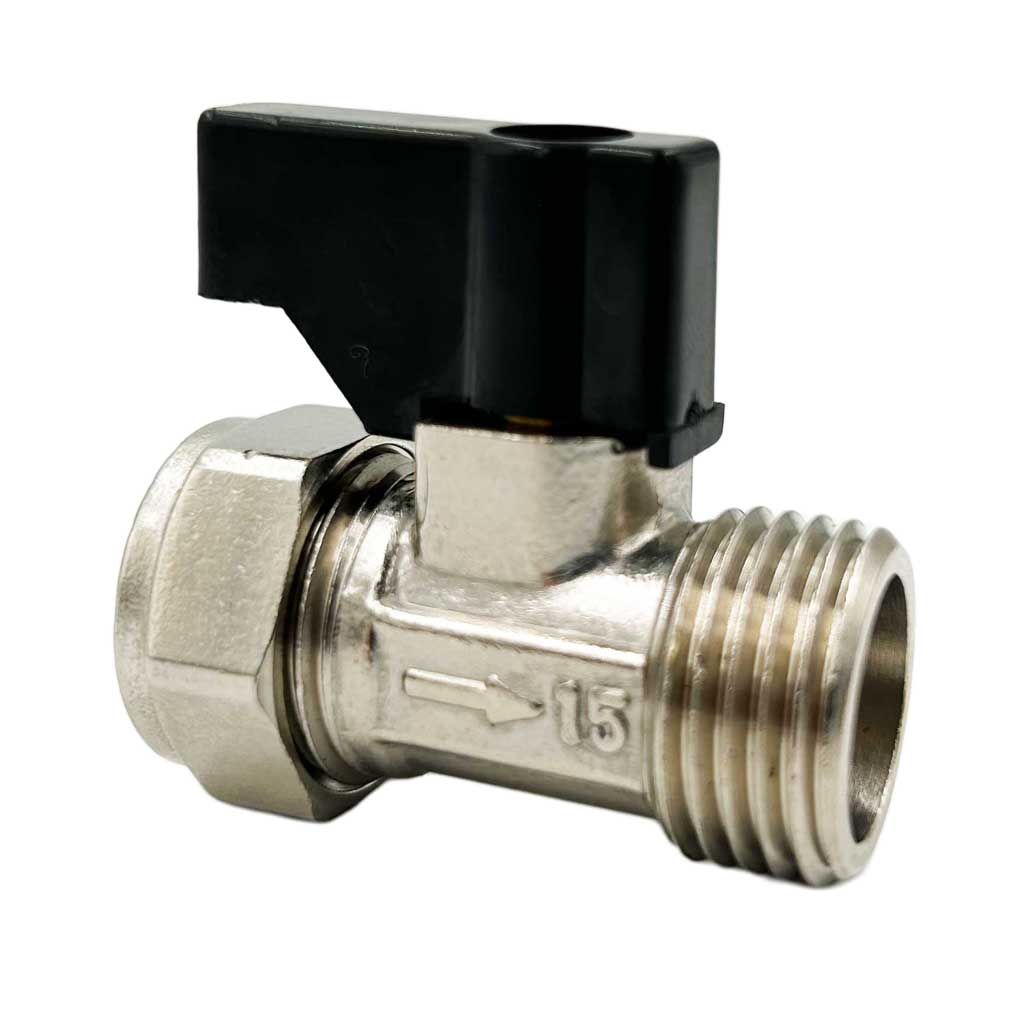 15mm x 1/2 BSP Flat Faced Straight Isolating Valve With Handle