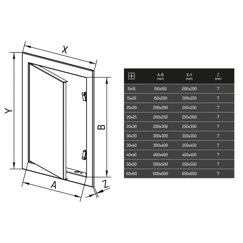 Access Panel White Steel Inspection Door Revision Hatch Inspection Access Panels, A734a, A734b, A734c, A734d, A734e, A734f, A734g, A734h, A734i, A734j