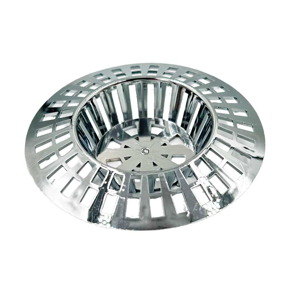 Basin Sink Basket Strainer Grid Cover Chrome Plastic 60mm