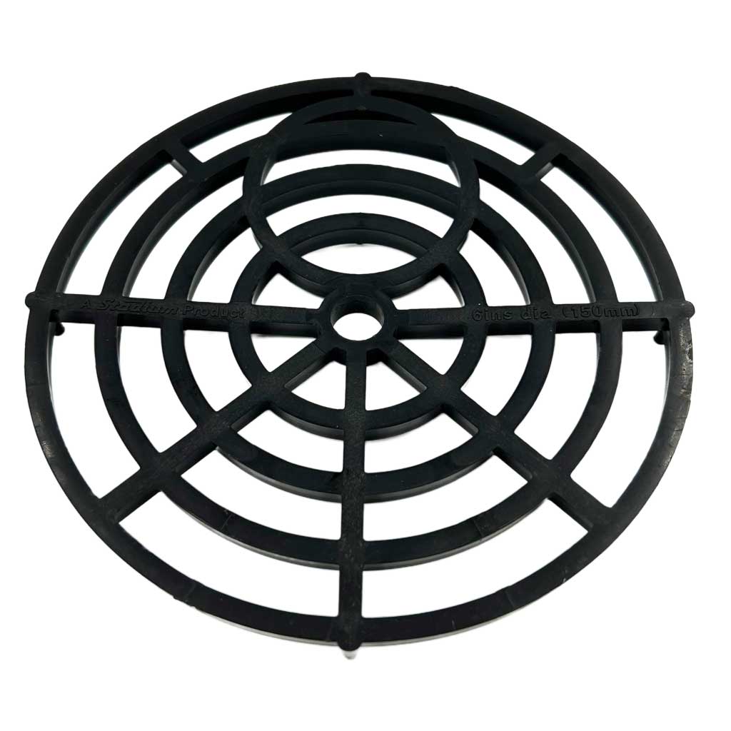 Black Round Gully Drain Grid Cover Grille 6 inch 15cm Plastic