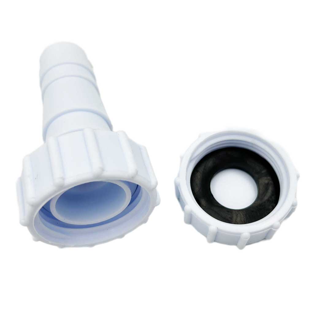 Waste Trap Hose Connector Straight 1" And Blanking Cap Set