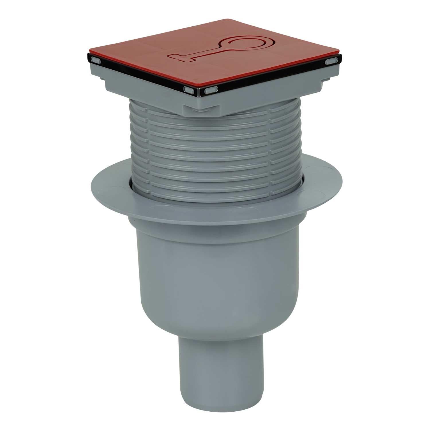 100x100mm Floor Drain Bottle Gully Trap Tiled or Steel Bottom Outlet 50mm