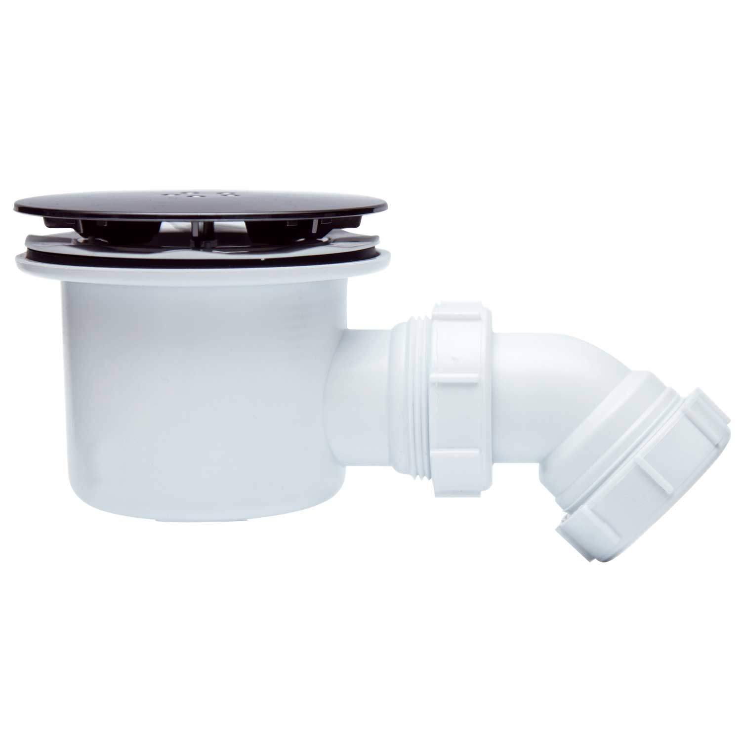 Shower Waste With Trap Chrome Fast Flow Fits 90mm Tray Holes