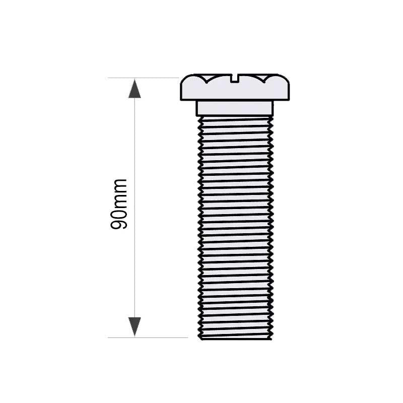 BRBOLT90 McAlpine Ferrule 90mm Extended Waste Bolt for Basket Strainer sizes diagram chart