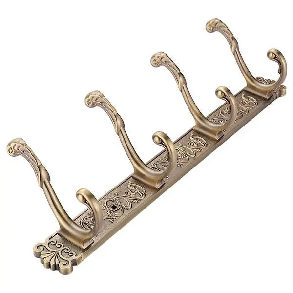 Bathroom 4 Hooks Dressing-Gown Towel Door Wall Mounted Hangers Antique Brass