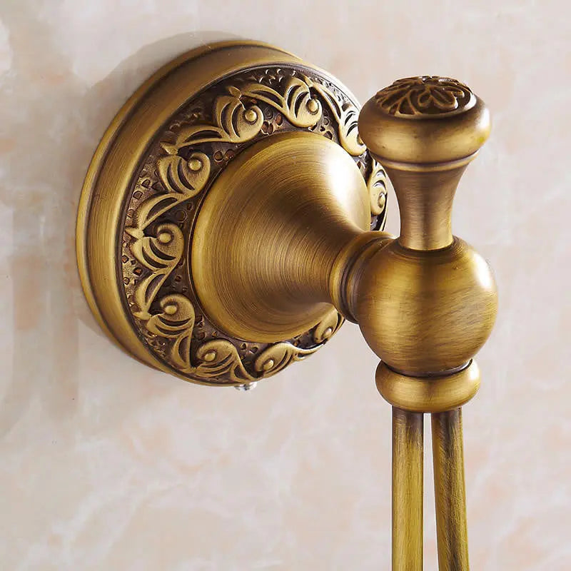 Bathroom Door Double Towel Hooks Coat Hangers Antique Brass Towel Hooks