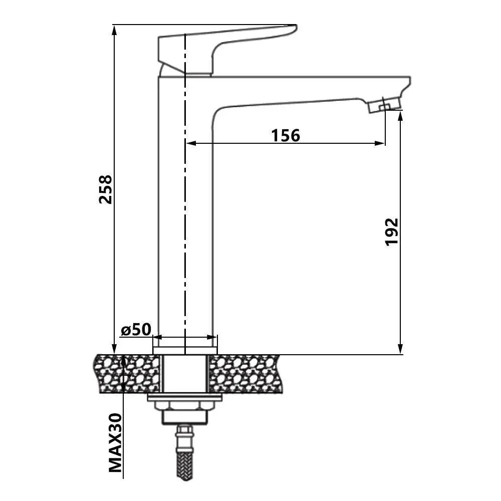 Bathroom Sink Mixer Tap Black Single Lever Monobloc Basin Taps