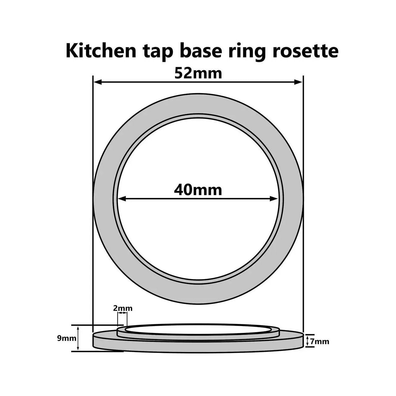 Kitchen/Bathroom Tap Base Ring Plinth Rosette Chrome Plastic Tap Accessories, A158a