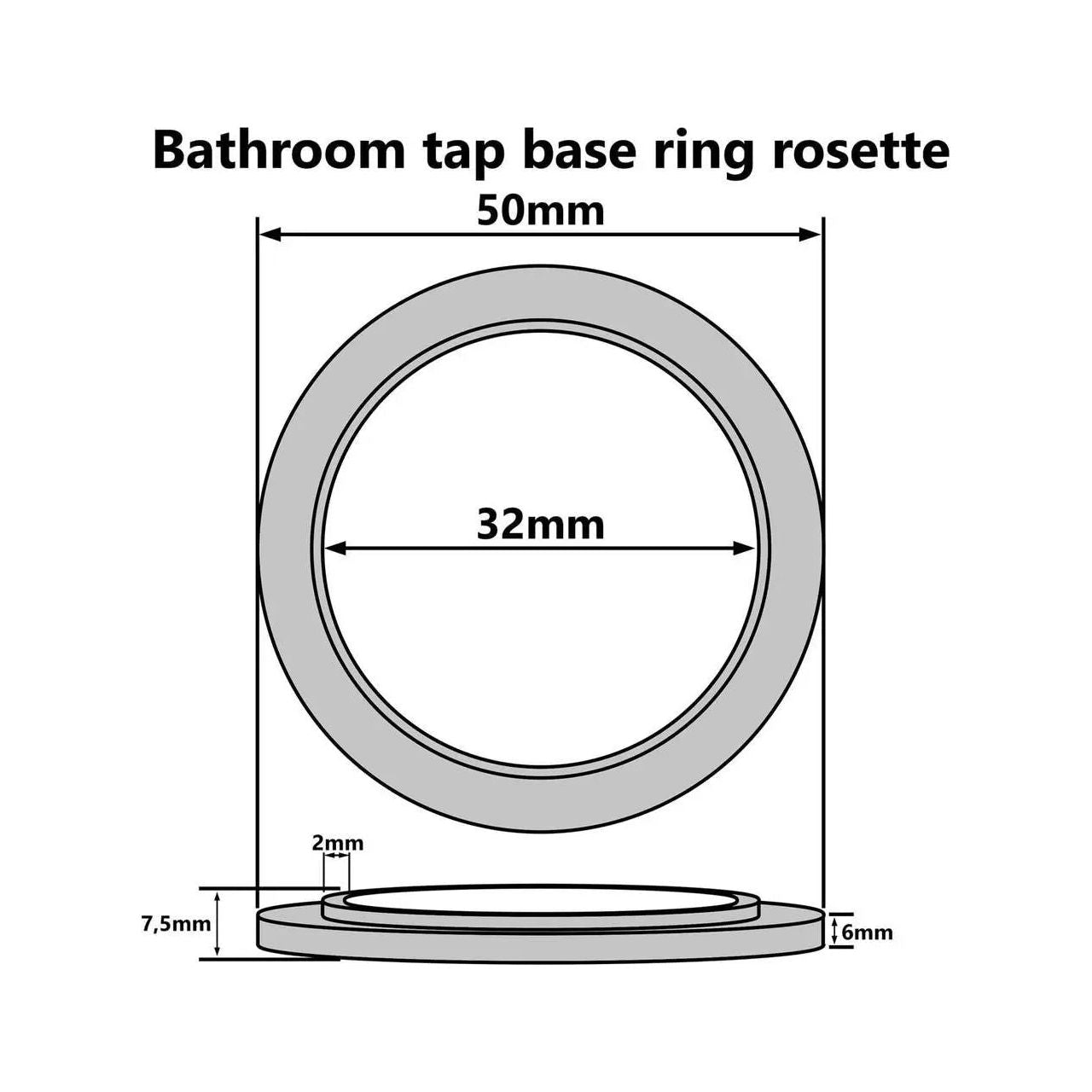 Kitchen/Bathroom Tap Base Ring Plinth Rosette Chrome Plastic Tap Accessories, A158b