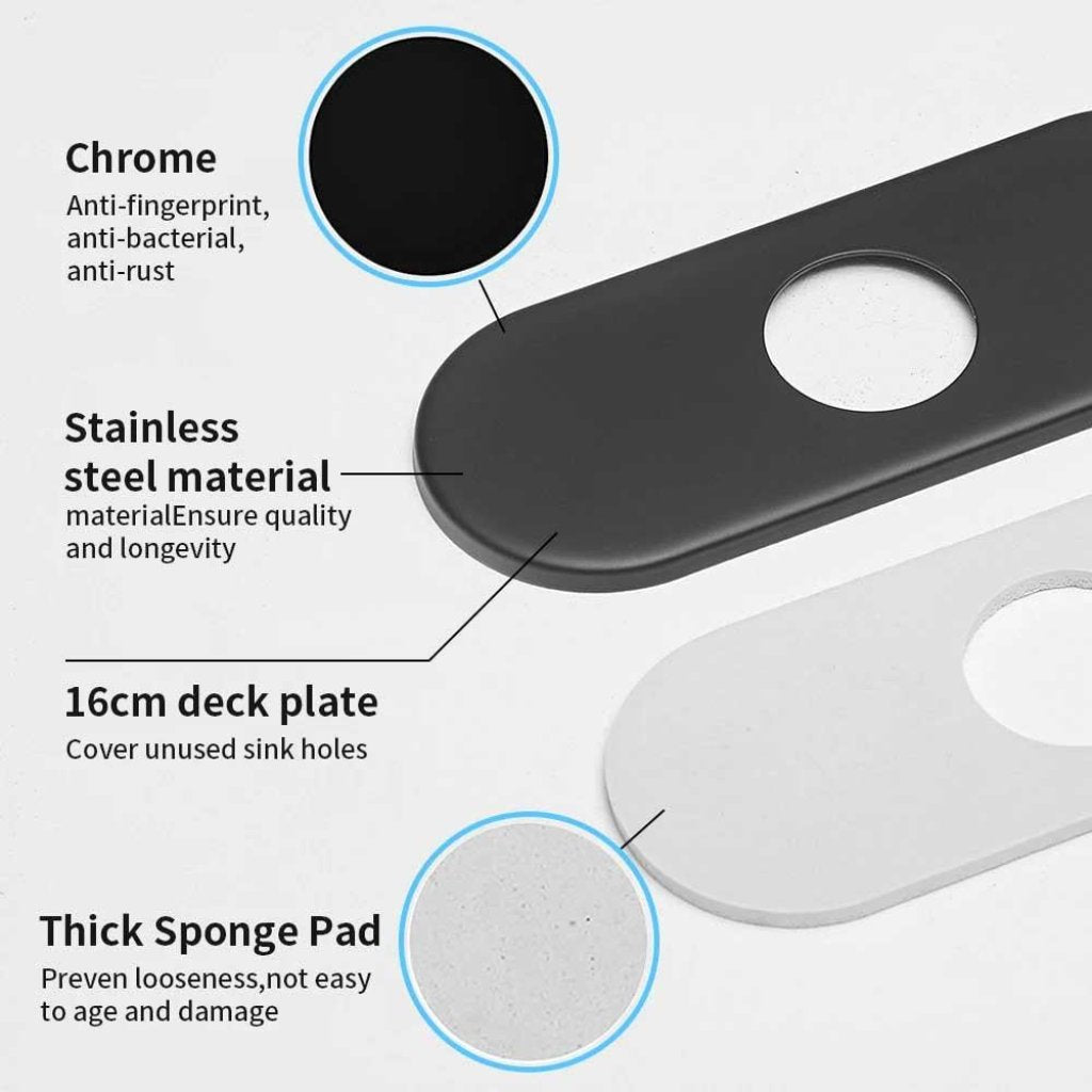 Bathroom Tap Sink Hole Cover Deck Plate Plinth Mounting Escutcheon Steel - plumbing4home, A894a, A894b, A894c, A894d