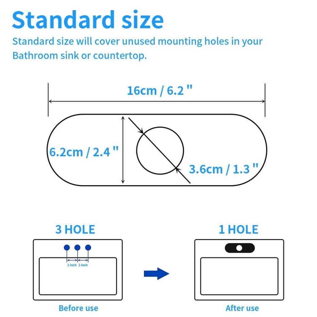 Bathroom Tap Sink Hole Cover Deck Plate Plinth Mounting Escutcheon Steel - plumbing4home, A894a, A894b, A894c, A894d