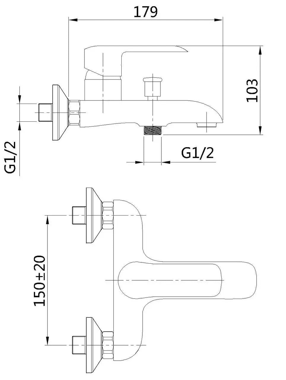 Bathtub Mixer Tap Black With Shower Diverter Wall Mounted Bath Taps