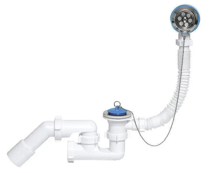 Bathtub Waste Trap With Strainer Bath Plug Chain Overflow - Bath Waste
