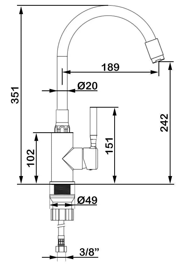 Black Gold Tall Kitchen Mixer Tap Flexible Spout Monobloc Kitchen Taps