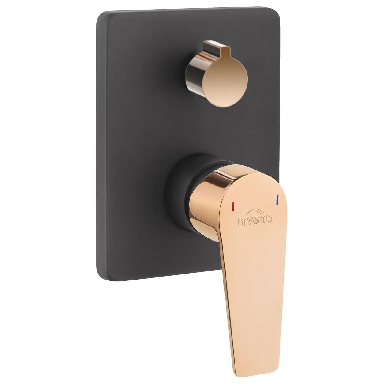 Black Rose Gold Brass Wall Concealed Shower Valve 2 Way Concealed Showers