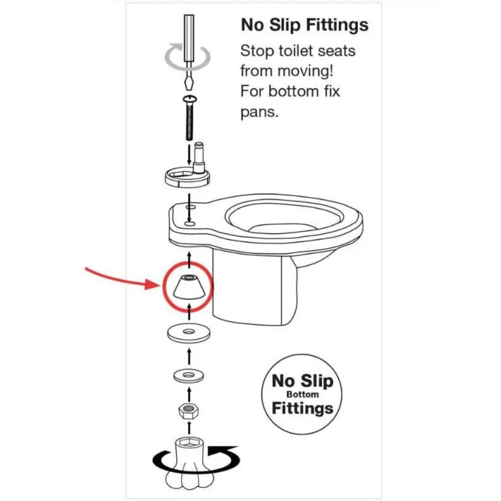 Bottom Fix Toilet Seat Non-Slip Cone Set Replacement Parts - Toilet Spares