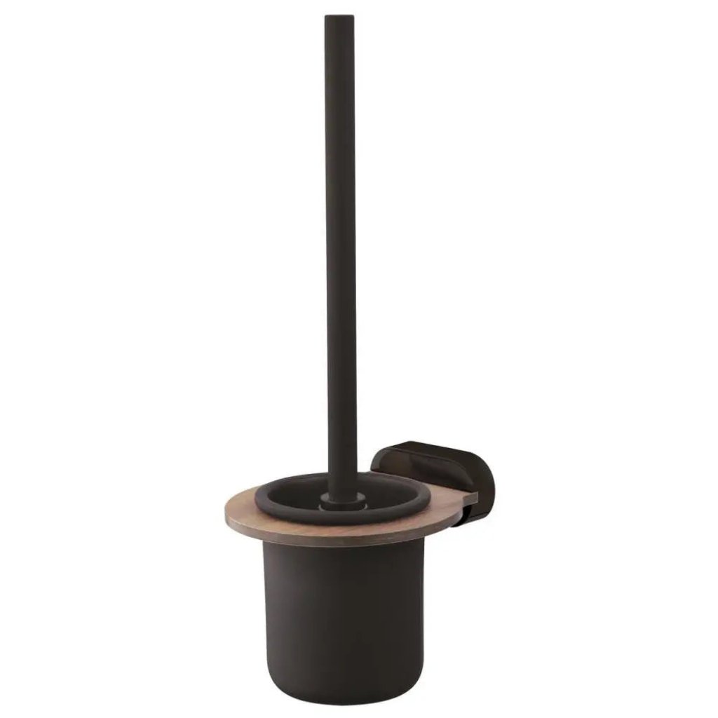 Matte Black/Brown Toilet Brush Ceramics Cup Wall Mounted