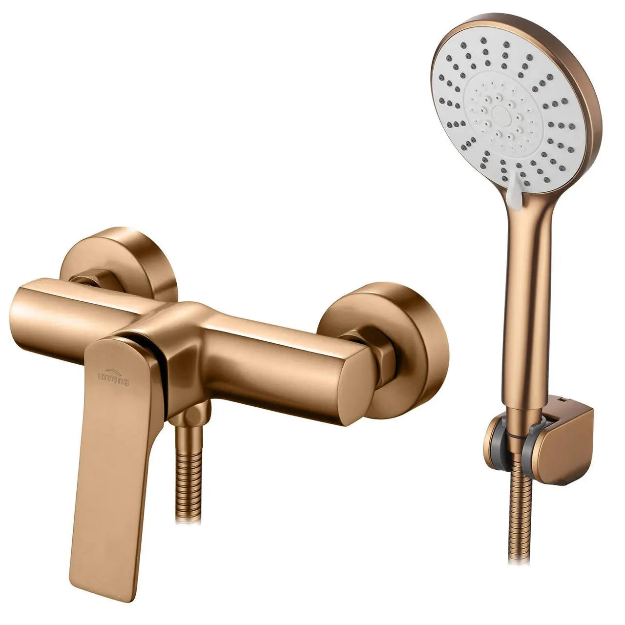 Brushed Copper Shower Mixer Tap Wall Mounted Single Lever Shower Mixers