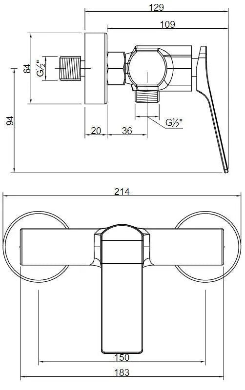 Brushed Copper Shower Mixer Tap Wall Mounted Single Lever Shower Mixers