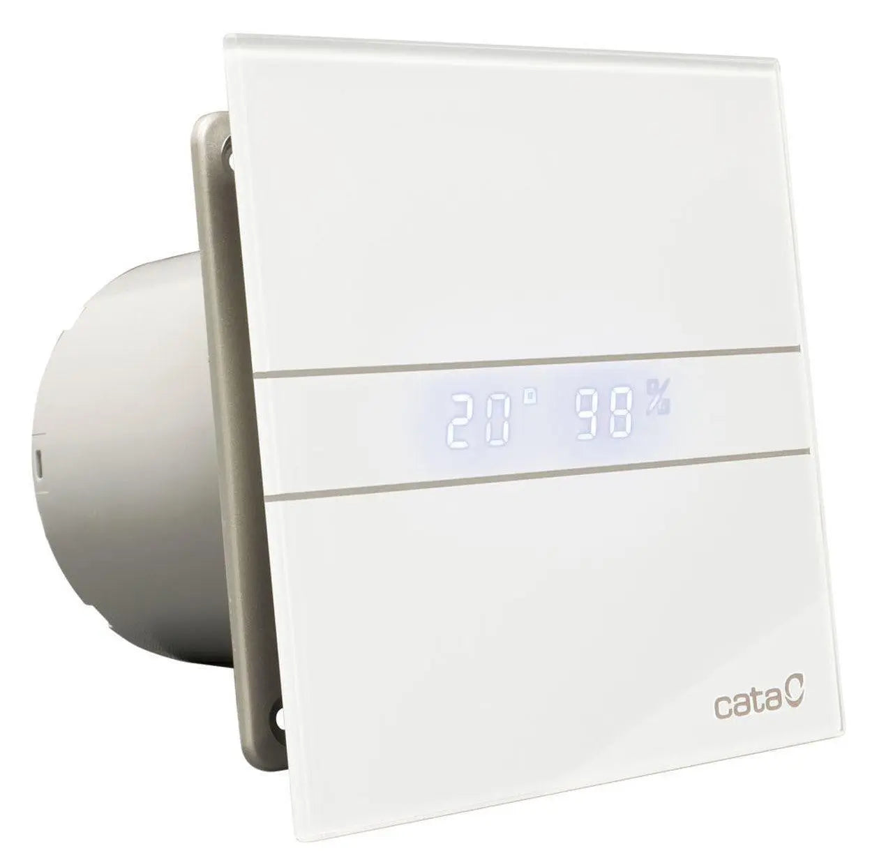 Cata Bathroom Glass Extractor Fan 100-150mm Humidistat Temperature Display