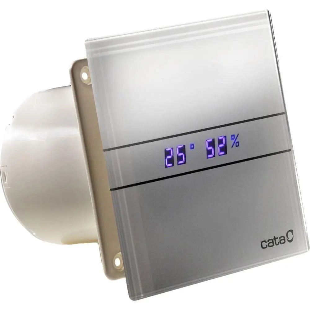 Cata Bathroom Glass Extractor Fan 100-150mm Humidistat Temperature Display