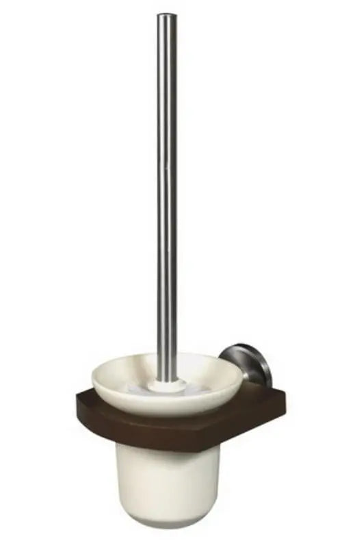 Ceramics Cup And Toilet Brush Solid Wood Wall Mounted Toilet Brushes