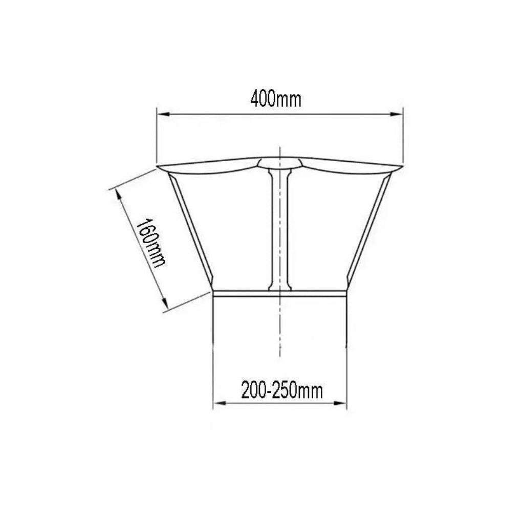 Chimney Cap Rain Pot Cover 200-250mm Adjustable Stainless Steel - Heating Accessories