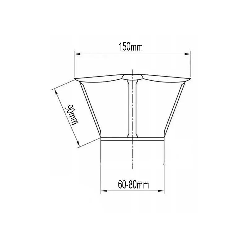 Chimney Cap Rain Pot Cover 60-80mm Adjustable Stainless Steel - Heating Accessories