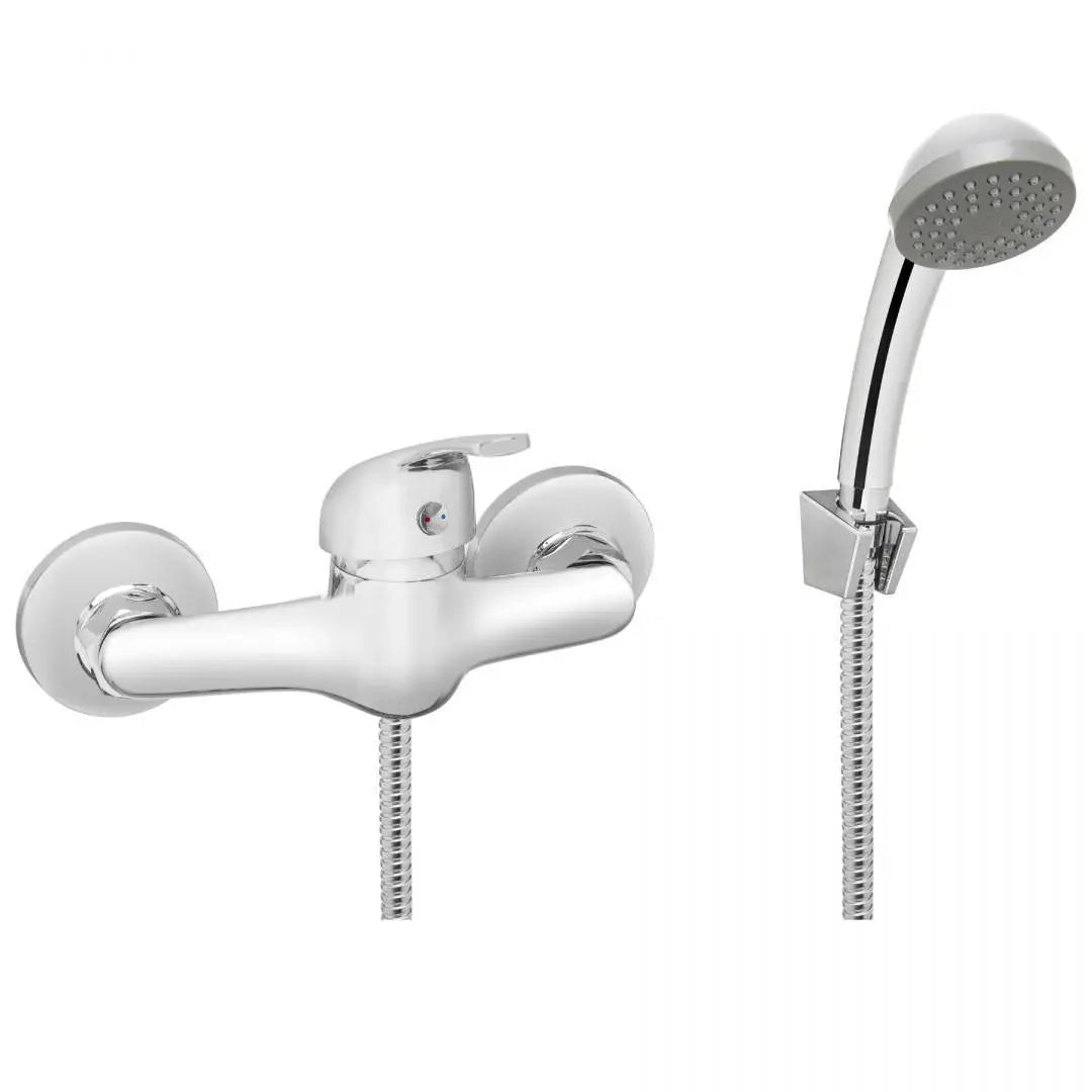 Chrome Bathroom Mixer Shower Wall Mounted with Handle - Shower Mixers