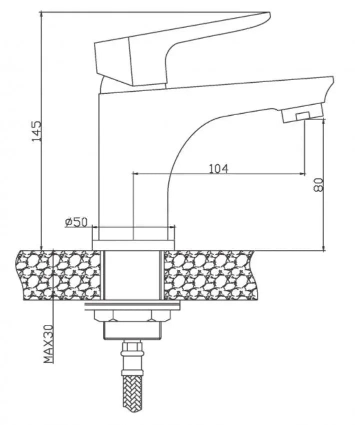 Graphite/Chrome Bathroom Sink Mixer Tap Single Lever Basin Taps