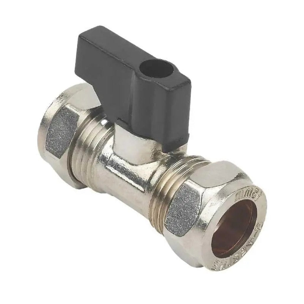 Chrome Isolation Valve 15mm Quarter Turn Lever WRAS Isolating Valves