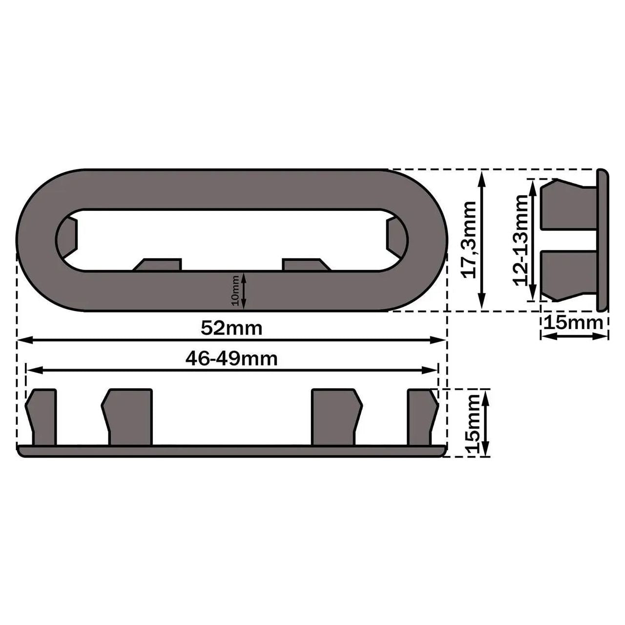 Chrome Plastic Basin Sink Overflow Cover Trim Longitudinal Sink Overflow Covers