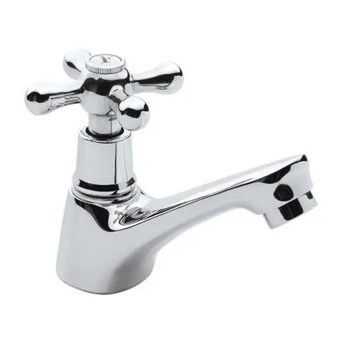 Chrome Plated Brass Double UK Bathroom Sink Separate Taps Set Hot + Cold Water - 