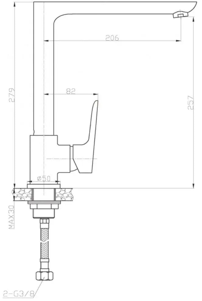 White/Chrome Straight Angled Spout Kitchen Sink Standing Mixer Tap Single Lever