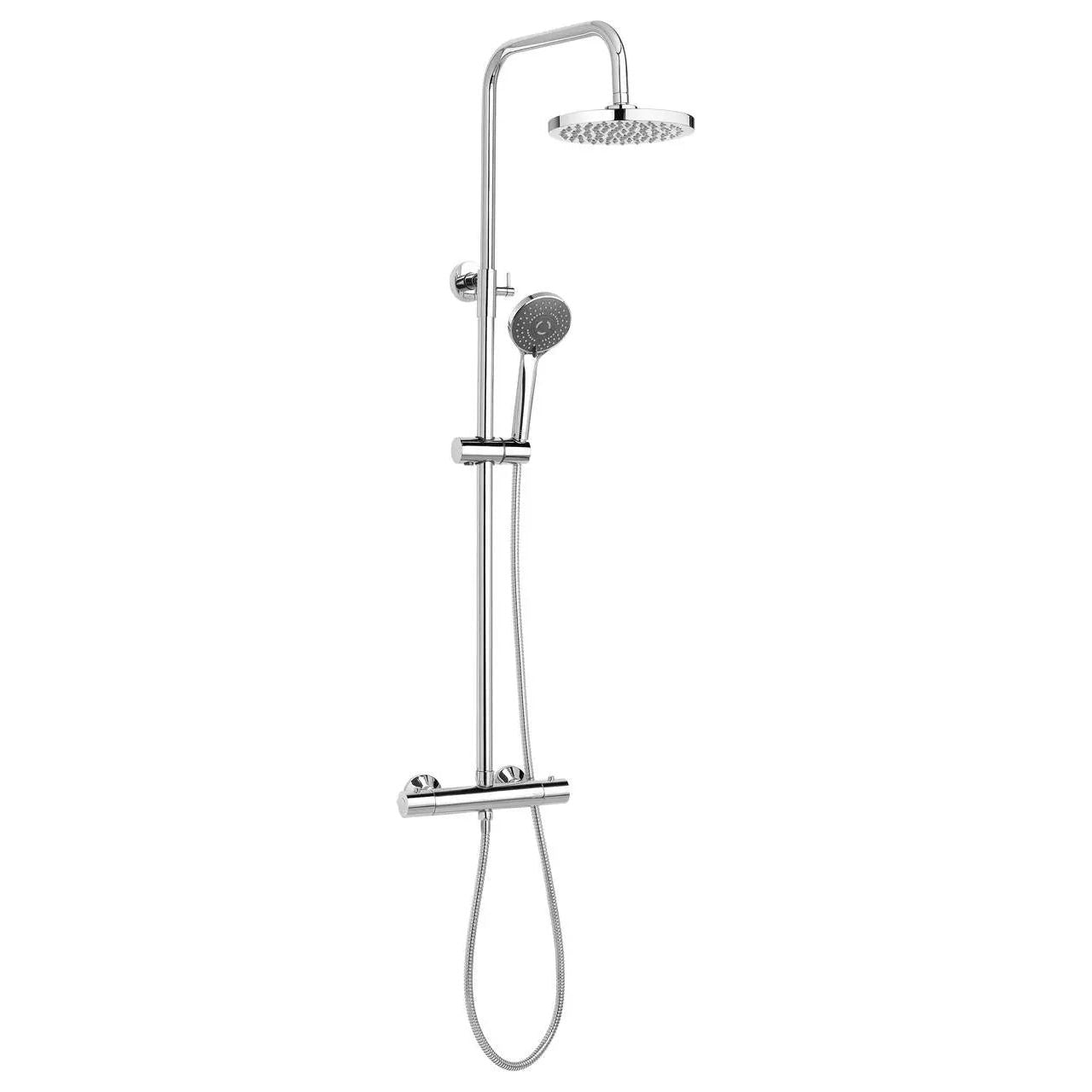 Chrome Thermostatic Shower Mixer Riser Rail Rainfall Shower Thermostatic Showers