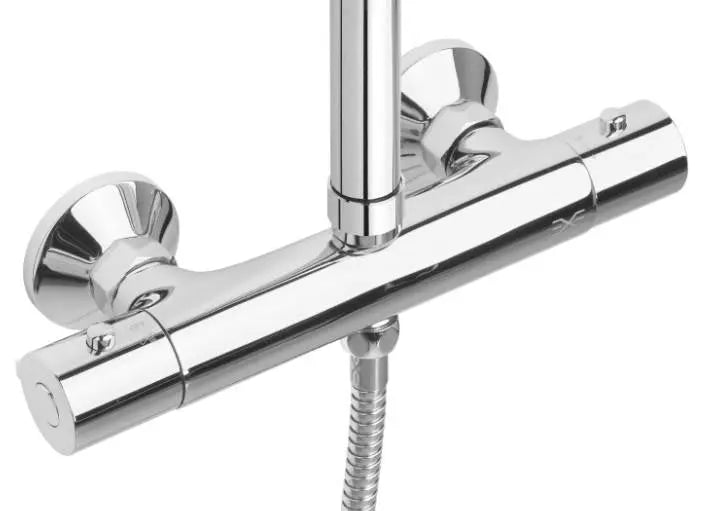 Chrome Thermostatic Shower Mixer Riser Rail Rainfall Shower Thermostatic Showers