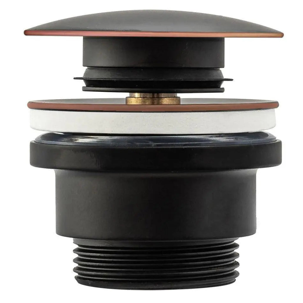 Click-Clack Black Round Push Button Waste Plug Sink Basin Bathroom Sink Plugs