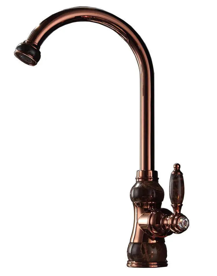 Copper Marble Designer Kitchen Mixer Tap Single Lever Swivel Spout