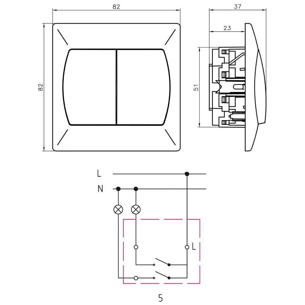 Double Buttons Indoor Wall Light Switch Click Wall Plate Light Switches & Sockets