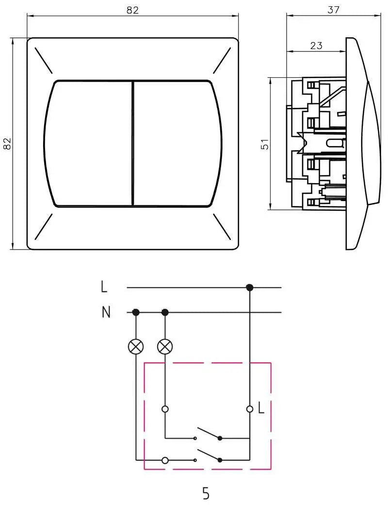 Double Buttons Indoor Wall Light Switch Click Wall Plate Light Switches & Sockets